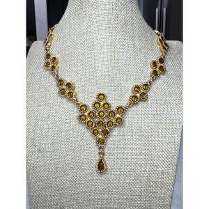 Rare Vintage Evelyne Alay Vintage Gold Enamel Drop Necklace | 1990s | 16.5”